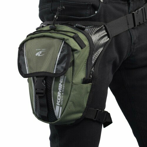 コミネ(KOMINE) バイク用 SA-053 ライディングレッグバッグ1 Reflective Black Free