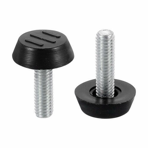 DTGN M6x16x22mm(D*L*OD) ネジ留め式家具用グ ライドレベリングフィート - 12個パック - 家具に最適 - 調整可能なネジ付き家具レベラー - 黒