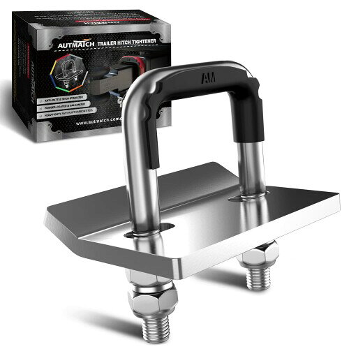 AUTMATCH ヒッチ締め具 ガタつき防止クランプ、3.81センチおよび5.08センチのトレーラーヒッチ用高耐久ヒッチスタビライザー、ゴム製アイソレーターと防錆二重コーティング保護、 トレー