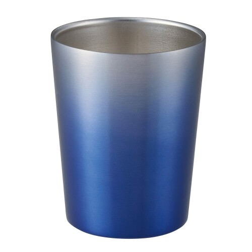 ベストコ タンブラー コンビニカップ コーヒー 対応 380ml 保冷 保温 真空二重構造 グラデーション ウォームブルー NM-175