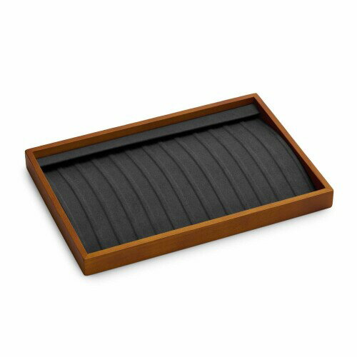 Woodten Jewelry Tray, Wooden 13-Grid Jewelry Storage Tray for Bracelets, Suitable for High-End Fashion Bracelets, Pendants, and Long Chains (Gray) P05302