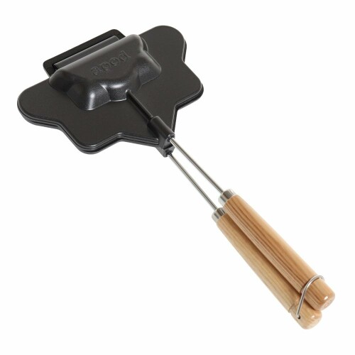 (アーネスト apod) ホットサンドメーカー (1枚用) 2WAY(三角/四角) 日本製 分解できる 軽量 フッ素加工 幅広圧着(こぼれにくい) キャンプ おやつ 朝食 燕三条 POLYGON A-77556 ブラック