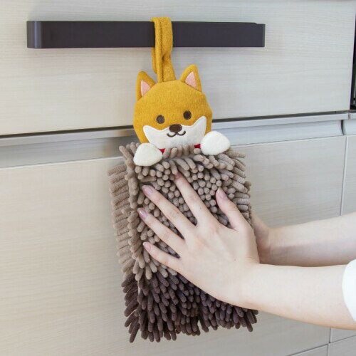 オカ(OKA) ファンディットアニマル モールタオル 豆しば ブラウン (かわいい 犬 イヌ タオル)
