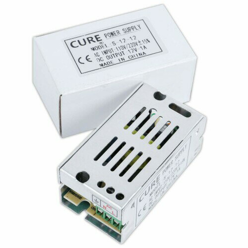 CURE（キュア） 安定化電源 スイッチング電源 AC DC コンバーター 12V 1A 12W 直流電源変換器 過負荷保護 放熱ファン 日本語説明書付 安全保護回路 自動リセット可能 電源装置