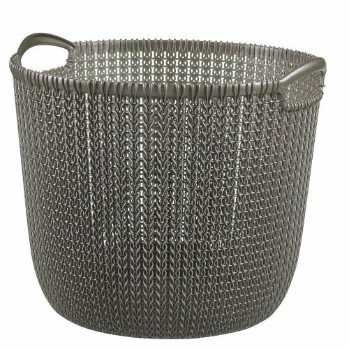 CURVER(カーバー) ニットラウンドバスケット 30L ブラウン 【商品仕様】サイズ:幅39×奥行39×高さ33cm、素材:ポリプロピレン、容量:30L、ポーランド製 【手編みのニットのような風合い】ぬくもりを感じる手編みニット調のデザ...