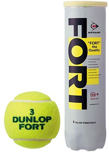 ダンロップ(DUNLOP) 硬式 テニスボール フォート プレッシャーライズド 4球入り DFCPEYLPT4 イエロー
