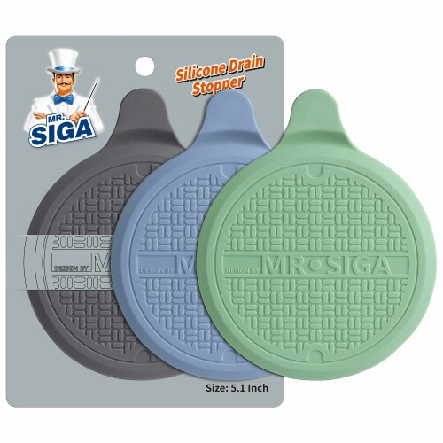 MR.SIGA シリコンバスタブストッパー 風呂栓、シャワー、シンク用排水口カバー 直径約13cm（計3枚入り）