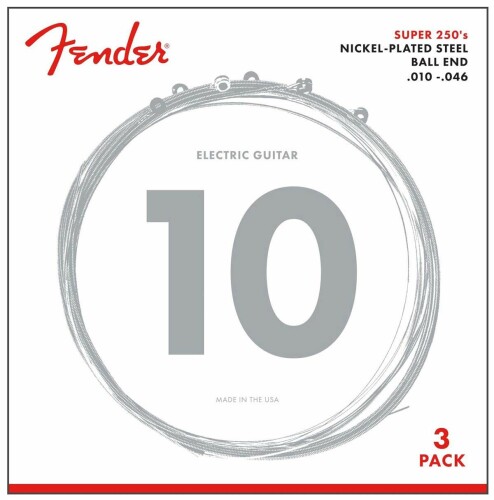 Fender エレキギター弦 Super 250R NPS Ball End Strings (.010-.046) 3-Pack
