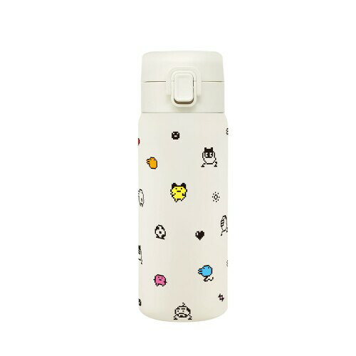 たまごっち 真空二重 保温保冷 ステンレス ワンプッシュボトル 350ml ワンタッチ ロック付き  ...