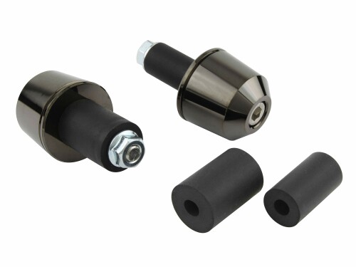 ポッシュフェイス(POSH FAITH) バイク用品 ハンドルバーエンド ユニバーサル ソリッドバーエンド(外径29.5mm) ハンドル内径13-15mm・17-19mm対応 ブラッククローム 031177-66-10