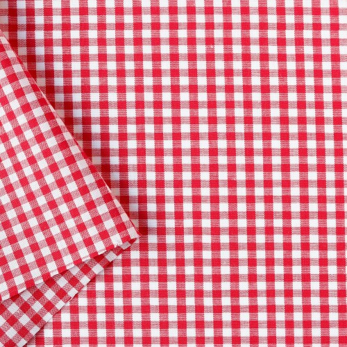 日本紐釦貿易 40sギンガムチェック 中 巾110cm×1m切売カット レッド B53000Z-204-1M