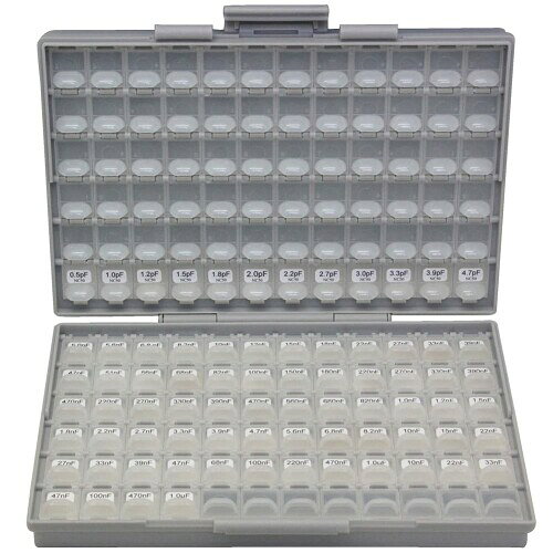 SMT SMD 0402 capacitor kit 75 values x 50 pcs distributed in BOX-ALL .5p 1uF X7R