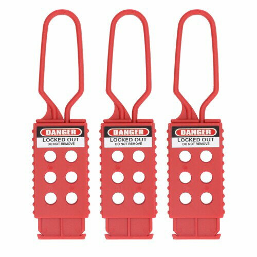 Cryfokt Tagout ハスプ 6 穴絶縁ロックアウトハスプシャットダウンメンテナンス用 3 個 PP 素材バルブパイプライン用