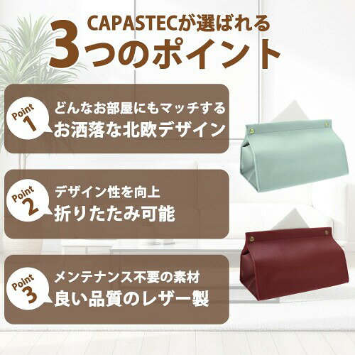 CAPASTEC ティッシュケース ティッシュホルダー おしゃれ ソフトパックティッシュ 北欧風 韓国風 取りやすい 寝室 卓上 オフィス 車用 19.5x12x13cm ブラウン [3]