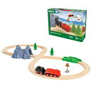 BRIO WORLD (ブリオ ワールド) スチームエンジントレインセット36017 (全24ピース)対象年齢 3歳~ (電動車両 電車 おもちゃ 木製 レール) 赤、緑、グレー