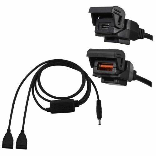 コミネ(KOMINE) バイク用 グローブ EK-214 USB type-C PD & USB QC3.0 パワーサプライ Black