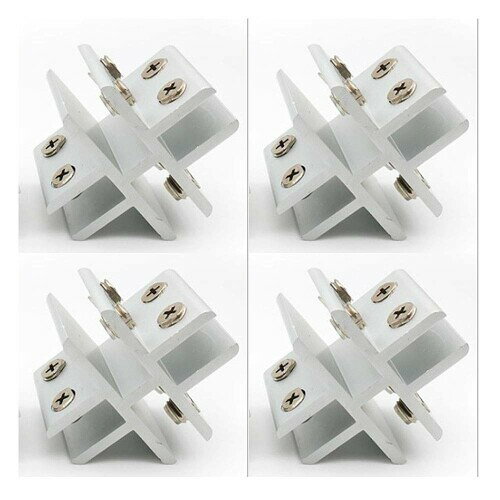4 NUZAMASクロスシェイプガラスクランプ、ガラス - ガラスホルダー、4面にガラスクランプを接続するパネル、シャワー、テーブル、パネル、クランプ10-12 mm