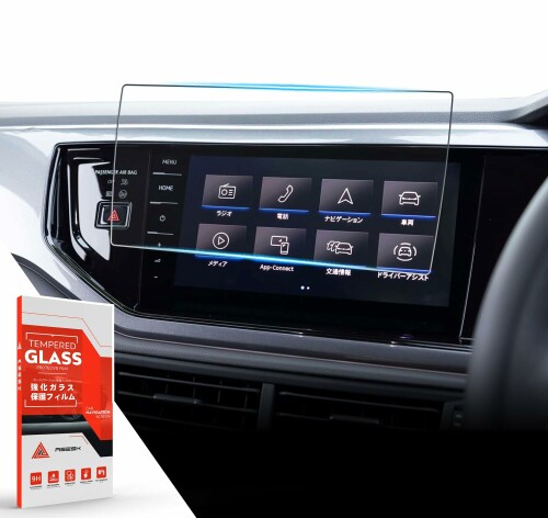 ASZSK 新型 VW フォルクスワーゲン ナビ フィルム フォルクスワーゲン ポロ AW型 ガラス フィルム 9.2インチ カーナビ 保護フィルム 9H硬度 傷防止 貼付簡単 高感度タッチ ナビ ディスプレイ