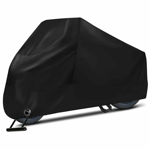 バイクカバー 防水 大型 210D 265*125*105 耐熱 厚手 超撥水塗料オックス生地 反射ストライプ 盗難防止 紫外線防止 防埃 防水 防雪 UVカット 丈夫収納袋付 【防水 & 防風】 大型サイズでバイク全体をカバーします。防水スクーターカバーは一定の激しい雨でもバイクをドライに保ちます。 防風バックルデザインでボトルに密着したステッチが付き、強風でもバイクカバーをしっかりと固定します。 使用上のご注意: ■走行直後はエンジン、マフラーは高温になっています。バイクカバーがとける恐れがありますので、十分冷えてからご使用下さい。 ■生地には防水加工、縫製糸には撥水加工を施してありますが、カバーを車体に付ける時、凹みがあるなら、雨水を長時間に凹みに貯まると、車体が濡れる場合がありますため、凹みがないようにカバーを車体につけてください。 商品コード34082278552商品名バイクカバー 防水 大型 210D 265*125*105 耐熱 厚手 超撥水塗料オックス生地 反射ストライプ 盗難防止 紫外線防止 防埃 防水 防雪 UVカット 丈夫収納袋付型番YUKY8701サイズ265*125*105カラーブラック 【265*105*135】※他モールでも併売しているため、タイミングによって在庫切れの可能性がございます。その際は、別途ご連絡させていただきます。※他モールでも併売しているため、タイミングによって在庫切れの可能性がございます。その際は、別途ご連絡させていただきます。