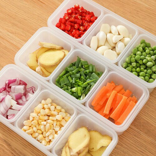 Frisence 食品用冷蔵庫保存容器 野菜水切り器 小型 冷蔵庫 収納 仕切り キッチンネギ収納ボックス 蓋付き再利用可能な野菜保存ボックス 蓋付き ドレイナー付き冷蔵庫収納用フレッシュボ