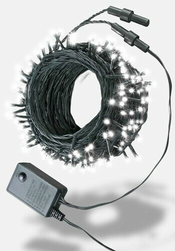 テルノン LED イルミネーション ライト 200球 ストレートタイプ 20m メモリー 機能内蔵 コントローラー 付 5連結可能タイプ (ホワイト)