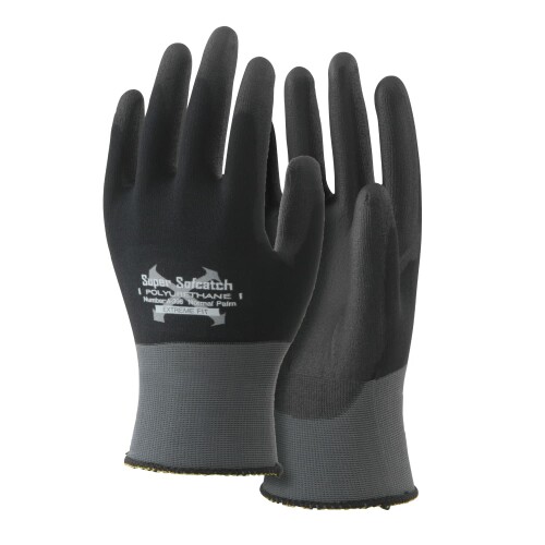 おたふく手袋 ウレタン背抜き手袋 ソフキャッチEXフィット (18ゲージ 手袋:ナイロン、ポリウレタン コーティング:ウレタン) A-396 ブラックxグレー L