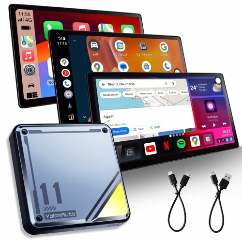 CarPlay AI Box（QCM6125チップ、8コア、4GB+64GB、Android 13、内蔵GPSナビゲーション）ワイヤレスCarPlay・YouTube・Netflix再生対応 技適認証済み｜2016年以降の有線CarPlay対応車専用 【2025新世代AI Box、クルマの中が、まるでスマホのように!】待ち時間や渋滞中、退屈していませんか?YolanAutoの最新型AI Boxが、車内をエンタメ空間へと進化させます!車載USBに挿すだけで、ナビ画面がストリーミングもアプリも使えるスマートディスプレイに早変わり。YouTube、Netflix、Spotify、Googleマップなどの人気アプリがすぐに使えて、日々のドライブがもっと便利で楽しくなります! 【8コアチップ×Android 13、驚くほどスムーズな操作感!】高性能なQualcomm製オクタコアCPUと最新のAndroid 13を搭載し、アプリの起動や動画再生、リアルタイムナビも快適に動作。複数アプリを同時に使っても安定性抜群で、カクつきやフリーズの心配はありません! 【CarPlayワイヤレス化対応・Android AutoもOK】ワイヤレスでスマホを車に接続。iPhone・Android問わずBluetoothで簡単ミラーリングが可能。スマホのBluetoothをオフにすると接続が即座に解除され、Androidシステムにスムーズに切り替わります。Bluetooth通話や音楽再生も快適にサポートし、操作の自由度が大幅にアップします。 【スマート分割表示|3:7〜7:3対応】ナビとアプリを同時に表示。画面比率は3:7〜7:3まで柔軟に調整できます。 【Wi-Fi/4G/SDカード対応】車内でも、安定したインターネット接続を実現!スマホのテザリングや車載Wi-Fiはもちろん、4G対応のSIMカードを挿せば、単体でもネット通信が可能に。さらに、最大256GBのmicroSDカードスロットを搭載。お気に入りの動画や音楽を保存して、オフラインでも思う存分楽しめます! 【有線CarPlay対応車にそのまま使える】お使いの車に有線CarPlay機能が搭載されていれば、本製品はそのまま使用できます。特別な設定や工事は不要で、USBポートに差し込むだけの簡単接続。 ※一部の車種ではCarPlayが非対応、または無線専用の場合があります。ご購入前に、有線CarPlay対応であることをご確認ください。 【正規販売品、安心して使える】本製品は、日本の無線通信技術基準に適合した「技適認証(認証番号:219-259594)」を取得済み。さらに、OTA(Over-The-Air)アップデート機能を搭載しており、システムバージョンをオンラインで更新できるため、長期間にわたって安定した使用が可能です。操作ガイドやカスタマーサポートもすべて日本語対応。ご購入後も、安心してお使いいただけます。 carplay ai box 商品コード34082274576商品名CarPlay AI Box（QCM6125チップ、8コア、4GB+64GB、Android 13、内蔵GPSナビゲーション）ワイヤレスCarPlay・YouTube・Netflix再生対応 技適認証済み｜2016年以降の有線CarPlay対応車専用型番AC01 4GB+64GB※他モールでも併売しているため、タイミングによって在庫切れの可能性がございます。その際は、別途ご連絡させていただきます。※他モールでも併売しているため、タイミングによって在庫切れの可能性がございます。その際は、別途ご連絡させていただきます。