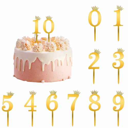 ケーキトッパー 数字 ゴールド 番号0-9 誕生日 ケーキトッパー ケーキ 飾り キラキ...