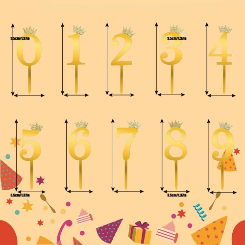 ケーキトッパー 数字 ゴールド 番号0-9 誕生日 ケーキトッパー ケーキ 飾り キラキ...
