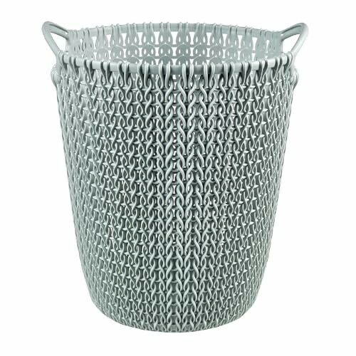 CURVER(カーバー) Knit(ニット) ダストボックス ブルー | ゴミ箱 くず入れ かご 洗えるかご 小物収納 リサイクルプラスチック製 北欧 お手入れ簡単 CV-013