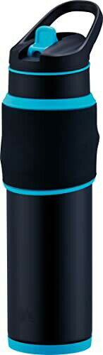 ピーコック 水筒 650ml 真空断熱 保冷 ストロー付きボトル スポーツドリンク対応 AKX-R65 ブルーブラック