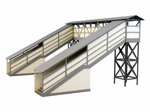 城堡 - さんけい 1/87 情景シリーズ 跨線橋 MK05-13 ペーパークラフト