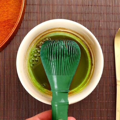 手作り茶道ブラシ 再利用可能な茶筅風ツール 緑茶パウダー・お茶用撹拌ブラシ (グ...