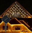 SUCCUL イルミネーション ソーラー ライト つららタイプ 屋外 防水 LED クリスマス ライト コントローラー付き 5m 120球