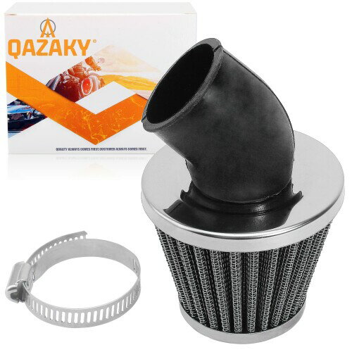 QAZAKY 41mm 42mm 43mm 1.65インチ エアフィルタークリーナー 45度角度付き 125cc-150cc 200cc 250cc オートバイ ATV クワッドスクーター ゴーカート 原付チョッパーピット ダートポケット ミニスーパー