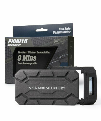 SILENTDRY PIONEER 半永久強力除湿石 繰り返し使える 除湿剤 乾燥剤 強力除湿 エコ パイオニア コンパクト 手のひらサイズ 1個120gで20リットルの空間を30日除湿可能 ミリタリー (ブラック)