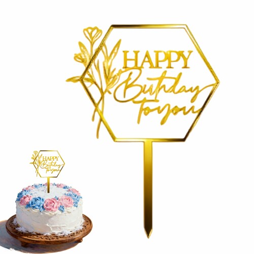 BLOOPIC ケーキトッパー 誕生日 立体的な英語 Happy Birthday ケーキ飾り ケーキ挿...