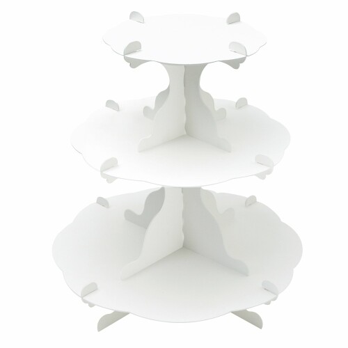 タカ印 ディスプレイ 44-5820 オリジナルワークス 3段テーブル 組立式 ホワイト