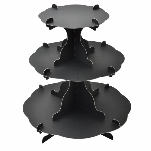 タカ印 ディスプレイ 44-5821 オリジナルワークス 3段テーブル 組立式 ブラック