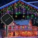SUCCUL イルミネーション ソーラー ライト つららタイプ 屋外 防水 LED クリスマス ライト コントローラー付き 5m 120球