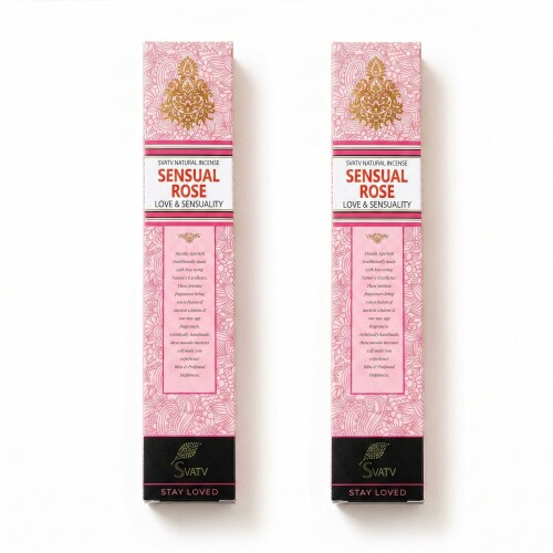 SVATV Rose :: Hand Rolled Masala Incense Stick Made in India 15g Pack Of 2