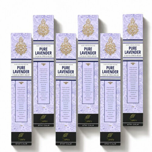 SVATV Lavender ラベンダー 線香 :: Hand Rolled Masala Incense Stick 線香 Made in India 15g Pack Of 6