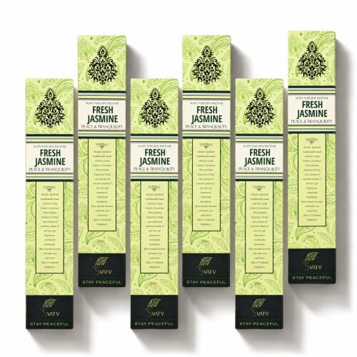 SVATV Jasmine :: Hand Rolled Masala Incense Stick Made in India 15g Pack Of 6 ジャスミン 線香