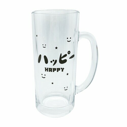 サンアート おもしろ食器 「 ハッピーホッピーグラス 」 ビールジョッキ 約330cml ジョッキグラス ビア..