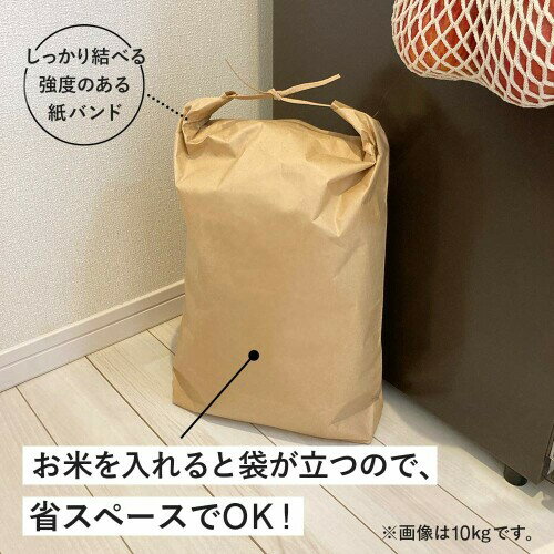 ネクスタ 精米袋 米袋 二重構造 破れにくい 口を縛れる 道具要らず 日本製 クラフト 無地 まとめ買い 5kg 100枚 約:28×8×46cm