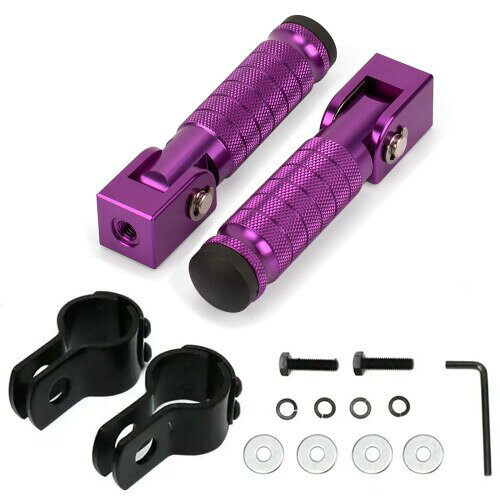 RACEAST フットペグ バイク ステップ M8ボルト 左右セット汎用 フロントペダル リアフットレスト 汎用 CNC滑り止め 90度 折り畳み式 助手席ペダルサポート 高強度 高耐久 適合車種 自転車 ス