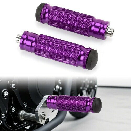 RACEAST フットペグ ステップバー バイク ステップ 左右セット M8ボルト 汎用 タンデムステップ ペダル ローレットアルミ合金製 高強度 高耐久 フロントペダル リアフットレスト(すみれい