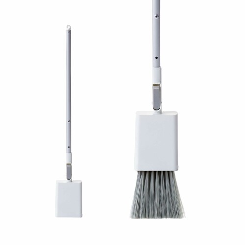 日本クリンテック(Nihon Clean tech) STAND. フリースタンディングブルームS ホワイト 幅9.5cm 全長67cm 立つほうき 玄関 車庫 倉庫