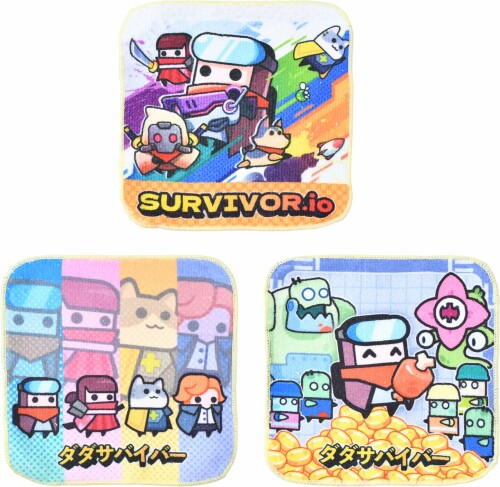 ミニタオル ミニハンカチ 3枚セット キャラクター 男の子 女の子 キッズ 子供 幼稚園 小学校 低学年 3枚組 16.0×16.0cm 3枚セット タダサバイバー