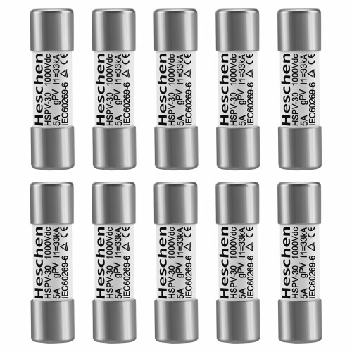 Heschen 太陽 DC1000V PV のヒューズ、光起電ヒューズ、gPV のタイプ ヒューズ リンク、HSPV-30、10 * 38mm 1000VDC の I1 33kA の太陽 PV システム保護のための、10PCS (5A) 定格: 1000VDC; 破壊容量: 33kA サイズ: 10×38mm/0.4"×1.5" 強制アーク消火特性付き 規格 IEC(EN) 60269-6 パッケージの内容: 10 PCS 商品コード34081970786商品名Heschen 太陽 DC1000V PV のヒューズ、光起電ヒューズ、gPV のタイプ ヒューズ リンク、HSPV-30、10 * 38mm 1000VDC の I1 33kA の太陽 PV システム保護のための、10PCS (5A)型番HSPV-30 1A 10PCSカラーホワイト※他モールでも併売しているため、タイミングによって在庫切れの可能性がございます。その際は、別途ご連絡させていただきます。※他モールでも併売しているため、タイミングによって在庫切れの可能性がございます。その際は、別途ご連絡させていただきます。